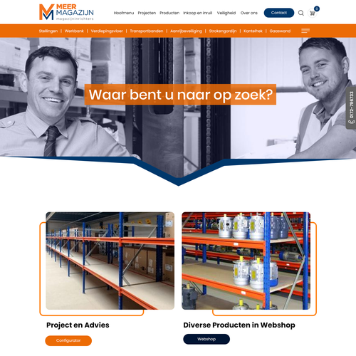 Creative website templates for a leading pallet racks company_ Meermagazijn Design réalisé par Technology Wisdom