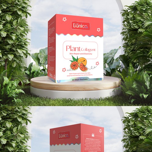 Collagen with personality. Clean and inviting box label design. Design by Mulyana D-Zign