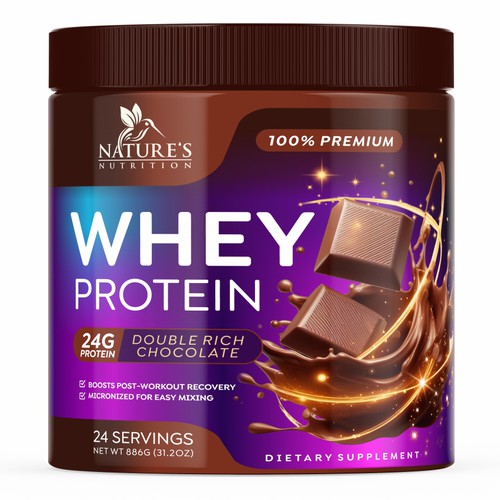 Tasty Whey Protein Chocolate Design Needed for Nature's Nutrition Design réalisé par GenScythe