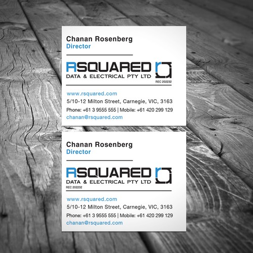 Help RSQUARED DATA & ELECTRICAL PTY LTD with a new stationery Ontwerp door Cole.