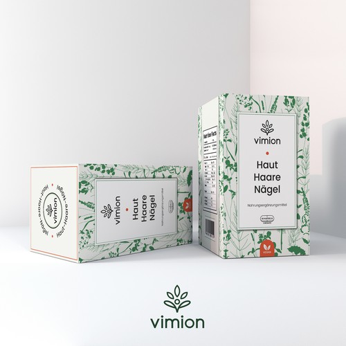 Packaging design for a German brand of high-quality food supplements Design by Francesca Macri