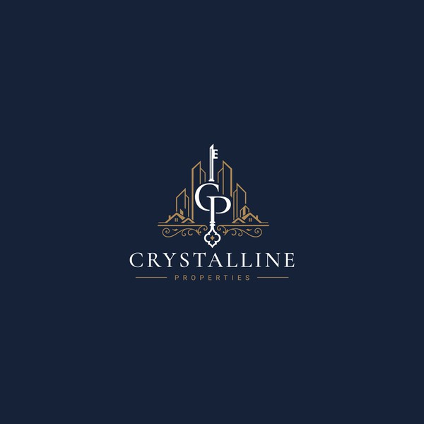 Crystalline Properties | Luxury Real Estate Logo & Elegant Brand Identity