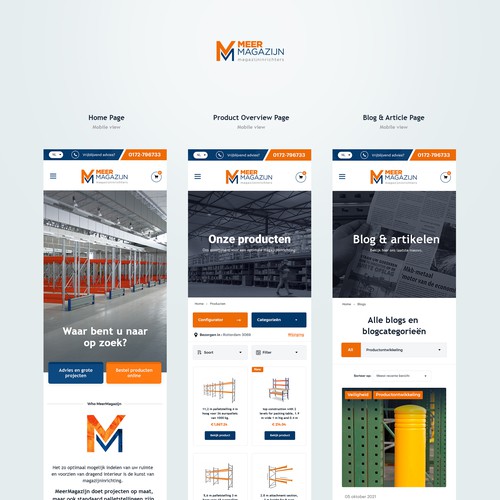 Creative website templates for a leading pallet racks company_ Meermagazijn Design by Aj3664