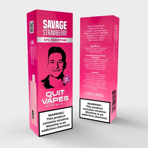 Quit Vape Package for disposable vape device Design by Andy William