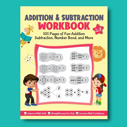 Fun design for kids math workbook Design by uget