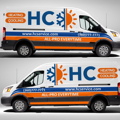 Design a Heating and Cooling Co Wrap in Orange Design by xen art