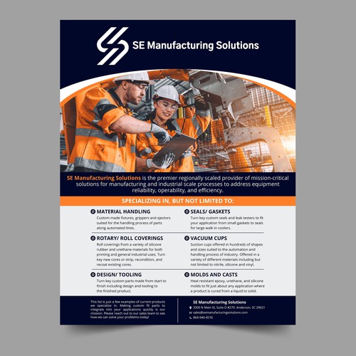 Clean single page line card for potential customers Design by Xnine