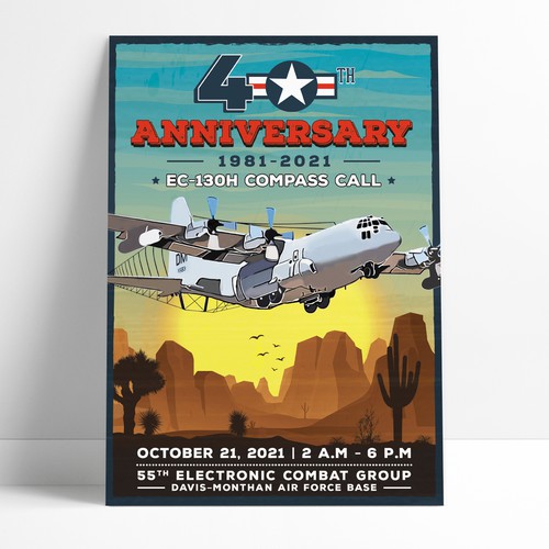 Air Force Flying Group 40th Anniversary Celebration Design by Frieta