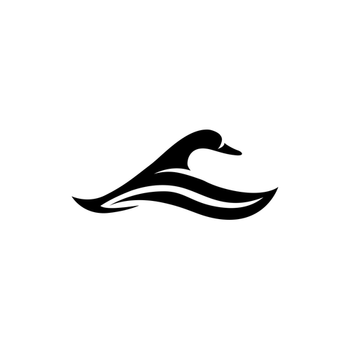 Coastal lifestyle brand featuring a mallard duck and wave, appeal to outdoor enthusiasts and surfers Design by Raz4rt