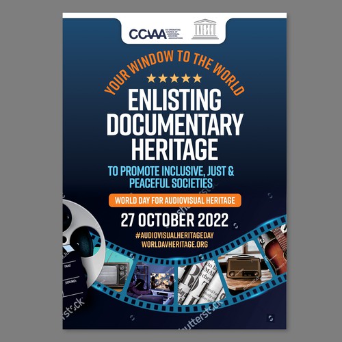 Poster Design for a worldwide audiovisual event Design by Dzhafir