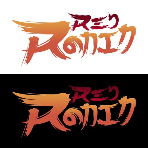 Anime-inspired logo for Red Ronin Design by しらき めいこ