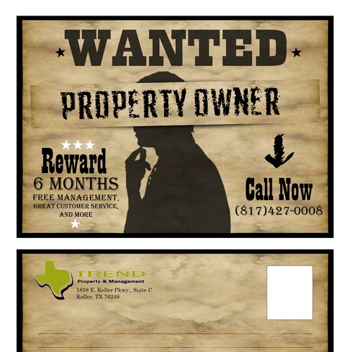 Trend Property and Management (WANTED DEAD OR ALIVE !) | Postcard ...