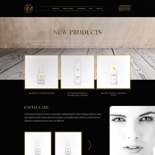 Black & gold themed website design Réalisé par NickMiar