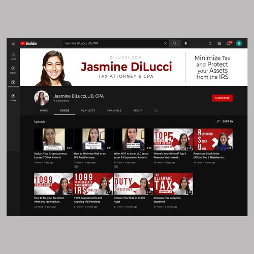 Simple and Professional Tax Law YouTube Banner Design by Wisden