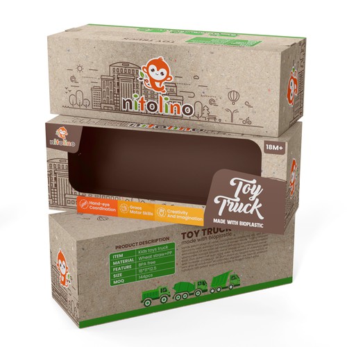 "Playful packaging design for a sustainable children toys brand" Design by CUPEDIUM