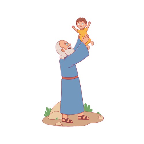 Abraham and Isaac - Vector image Design by ononapa