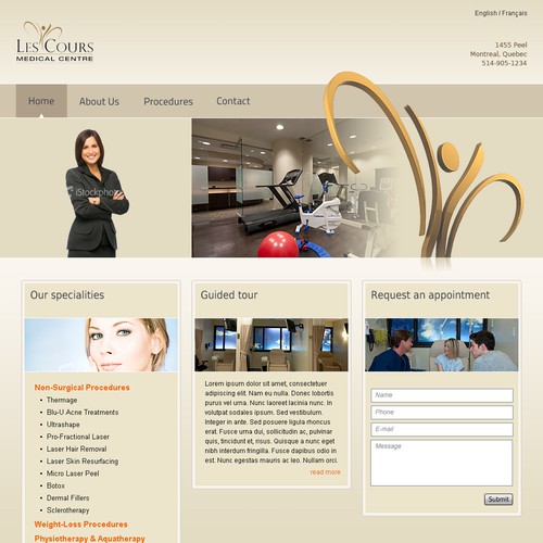 Les Cours Medical Centre needs a new website design Réalisé par Bogdan Bogdanovic