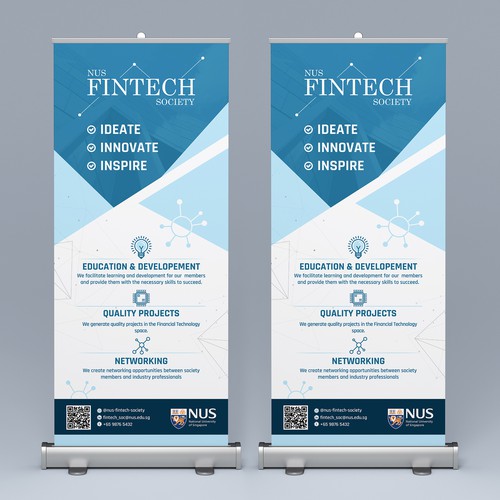 Fintech society standing banner design Design by Rocket Zone