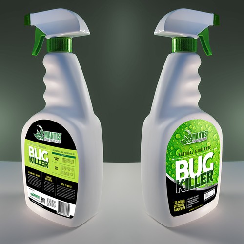 NATURAL & ORGANIC BUG KILLER SPRAY BOTTLE LABEL Design by leandropalencia84