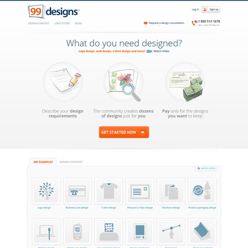 99designs Homepage Redesign Contest Design by sam2305