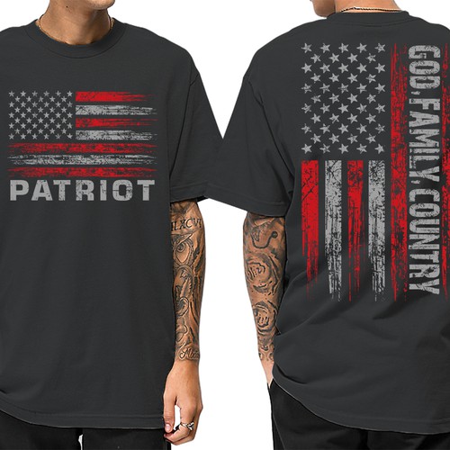 Develop a patriotic shirt that represents: The individual patriot, God, Family, Country Design by -Diamond Head-