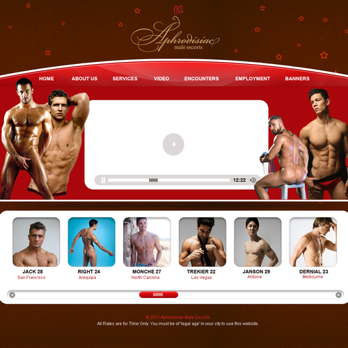 Help aphrodisiac male escorts with a new website design Web page