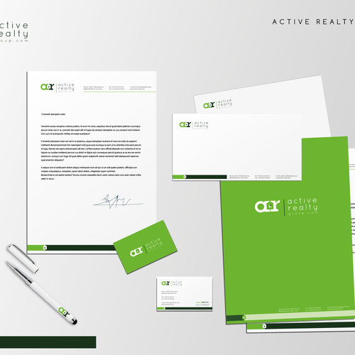 Rebrand capturing logo for real estate firm Active Realty  Design by pulestar
