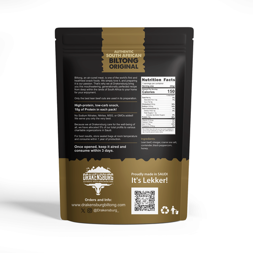 Hipster professional adventure biltong food packaging Design by syakuro