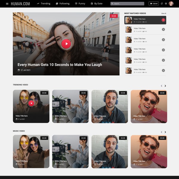 video website landing page