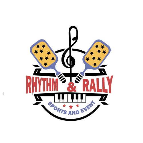 Music Meets Pickleball! Cool, musical logo for sports facility Design by Judgestorm