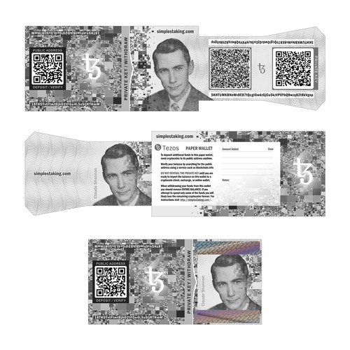 Paper wallet for Tezos crypto currency Design von Vitaga