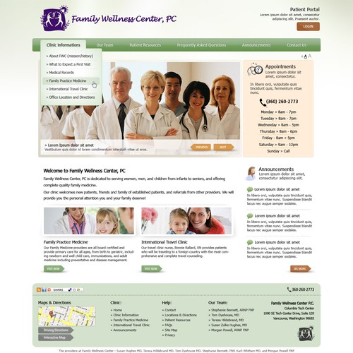 Design by WebBox titled "Clean Website Design Concept for Family Medical Clinic"