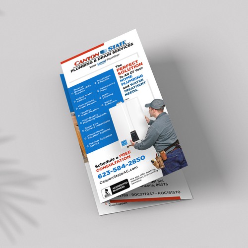 Trifold For Plumbing Company - Complete With Wireframe Design by Digisolz Creation