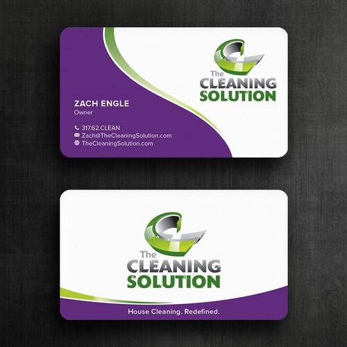 Attractive Business Card for Cleaning Company Design by Felix SH