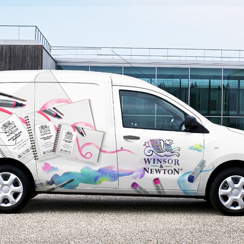 Car/van dacia dokker wrapping for winsor & newton art/paint company, Signage contest