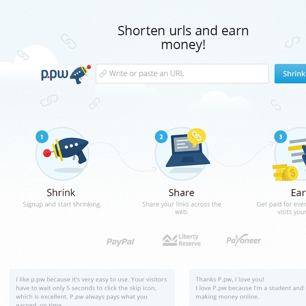New website design wanted for p.pw URL shrinking