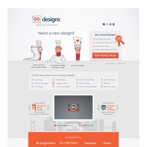 99designs Homepage Redesign Contest Design by nabeeh