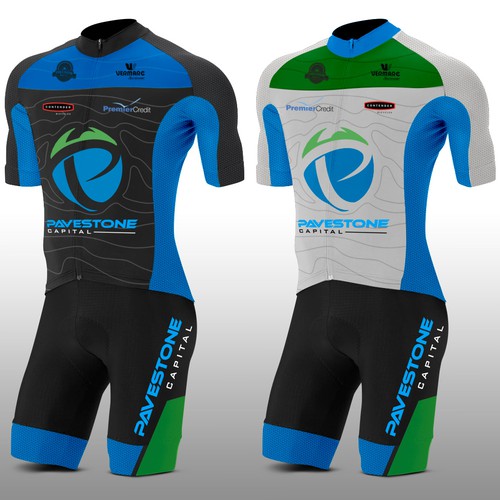 blue cycling kit