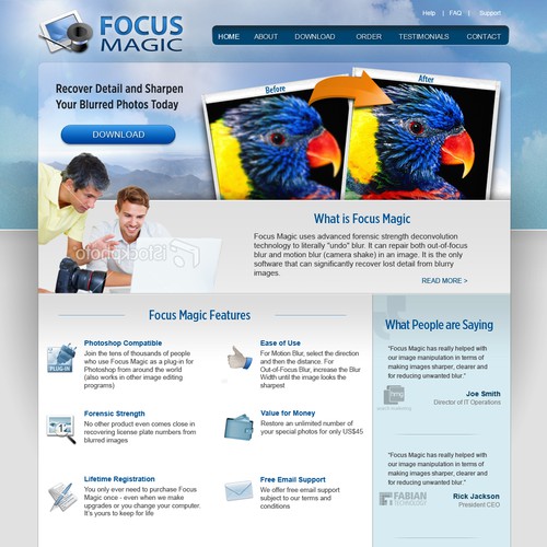 Icon design for the Focus Magic web site Design by Macy 99