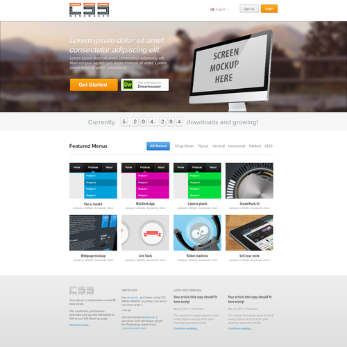Website Design For CSS Menu Maker | Web Page Design Contest