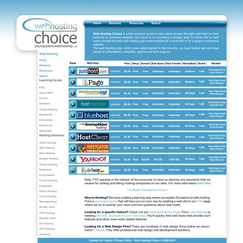 Redesign WebHostingChoice.com Design by y.a.m.u.k.