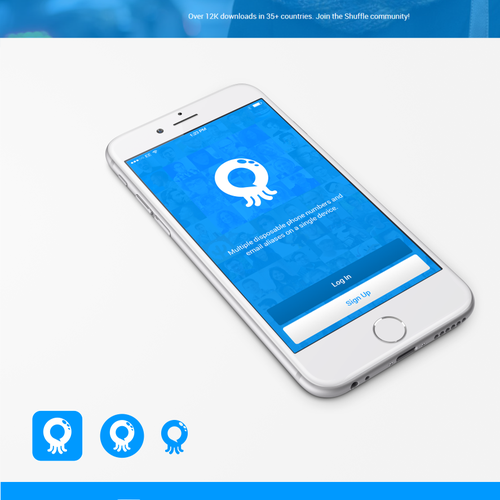 Simplify the current Octopus Logo for Shuffle's Mobile Phone App Design by Vallone_Art