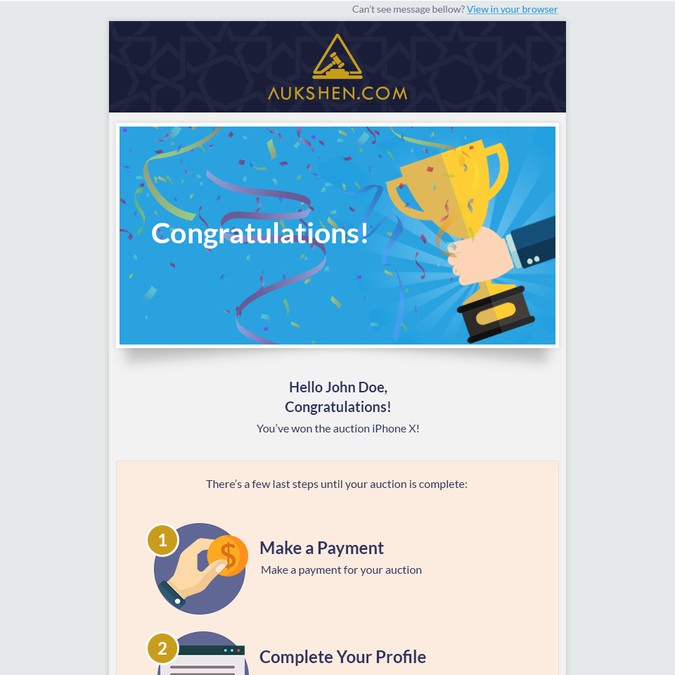 Contest Winner Email Template