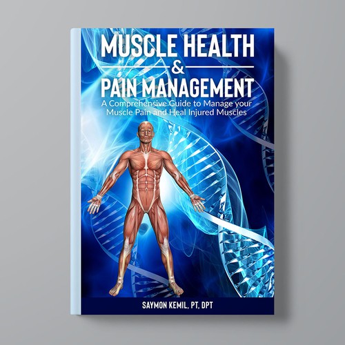 Book cover with a drawing images of the human anatomy combining muscles and bone structure. Design by Xnine