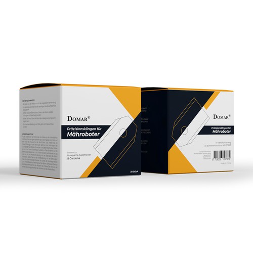 Plastic Box Labels for lawn mower blades Design by syakuro