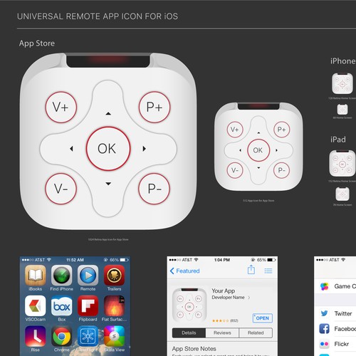 Remote control icon for iOS app Design by KurniawanAditia