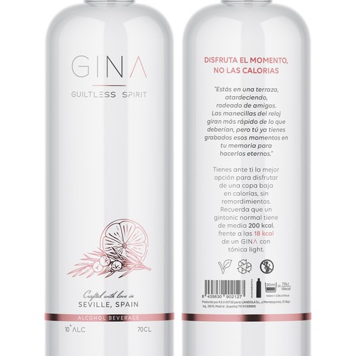 GINA - Low alcohol & calories gin Design by sam2305