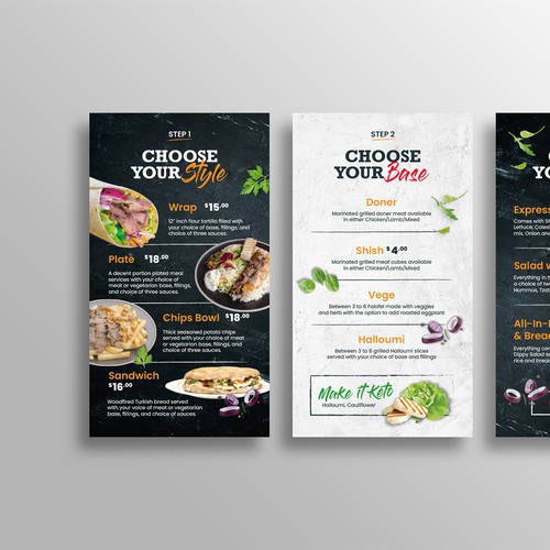 Design a simple step by step food menu | Menu contest | 99designs