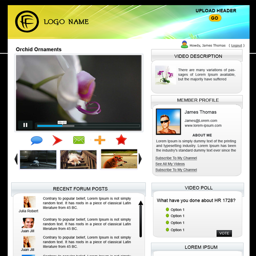 Member Video Blog Page Design von sair