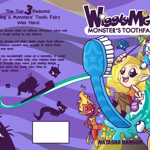 Childrens Book Cover about a Monsters' Tooth Fairy (ages 5-8) Design by Dante Bañuelos